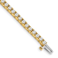 True Origin 14K Yellow Gold 4.10 Carat Lab Grown Diamond VS+ F+ Complete Tennis Bracelet view 1
