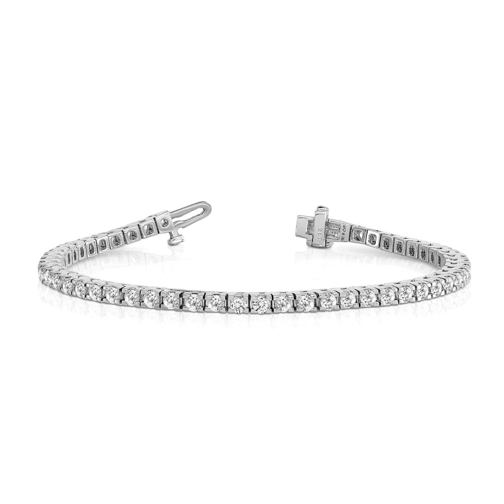 True Origin 14k White Gold 4 1/10 carat Lab Grown Diamond VS D E F Tennis Bracelet (X733WLD)