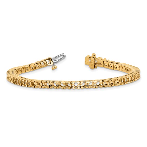 14k Holds 4.65 carat 50-2.9mm Round Diamond 4-prong 7 inch Tennis Bracelet Mounting