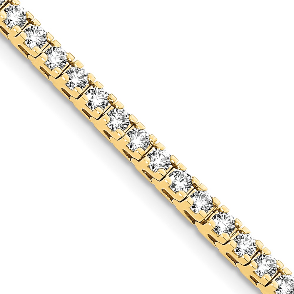 14K 5.00ctw Yellow Gold Colorless Moissanite 4 Prong Tennis Bracelet