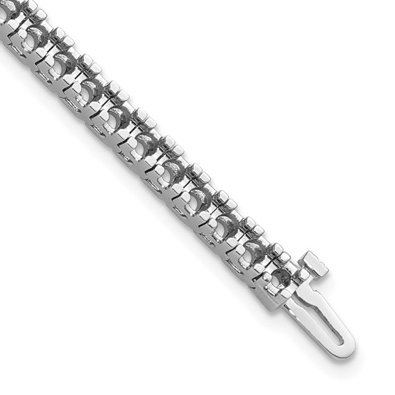 14k White Gold Holds 4.65 carat 50-2.9mm Round Diamond 4-prong 7 inch Tennis Bracelet Mounting