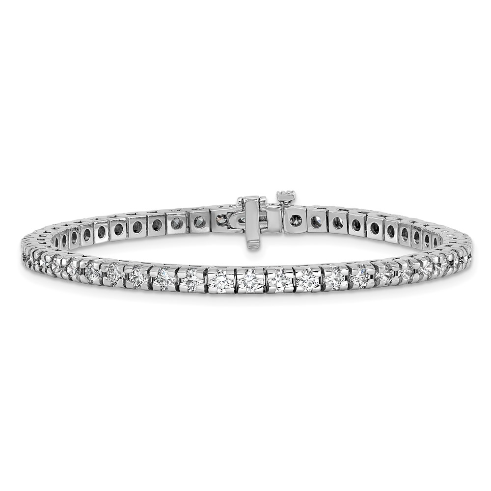 14k White Gold 4 5/8 carat Lab Grown Diamond VS/SI+ G+ Round Tennis Bracelet (X734WLG)