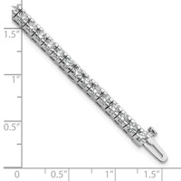 14K White Gold Complete 4.65 Carat Round VS Diamond 4-prong Tennis Bracelet, 7" view 5