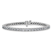 14K 5.00ctw White Gold Colorless Moissanite 4 Prong Tennis Bracelet view 3