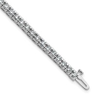14K 5.00ctw White Gold Colorless Moissanite 4 Prong Tennis Bracelet view 1
