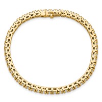 14K Yellow Gold Complete 4.65 Carat Round a Diamond 4-prong Tennis Bracelet, 7" view 4