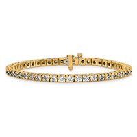 14K 5.00ctw Yellow Gold Near Colorless Moissanite 4 Prong Tennis Bracelet view 3