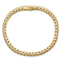 14K 5.00ctw Yellow Gold Near Colorless Moissanite 4 Prong Tennis Bracelet view 4
