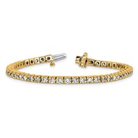 14K 5.00ctw Yellow Gold Near Colorless Moissanite 4 Prong Tennis Bracelet view 5