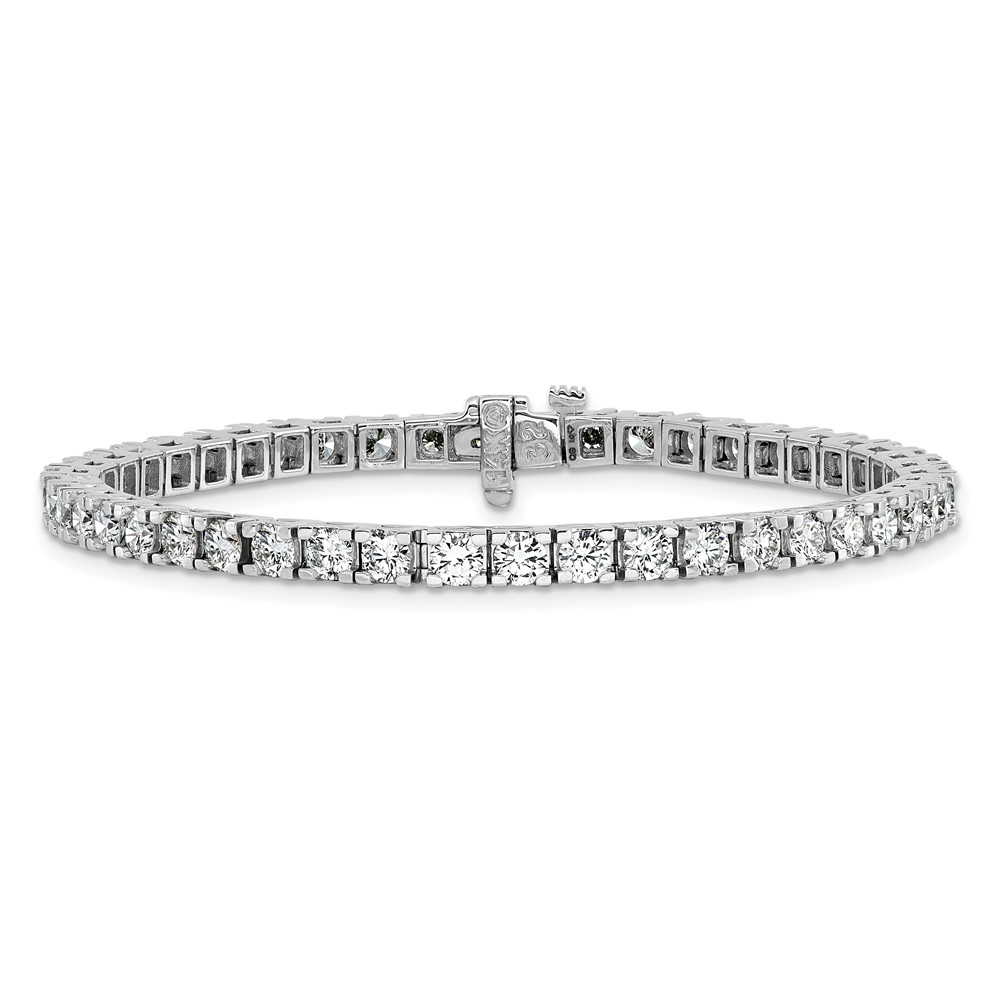 14k White Gold 5 7/8 carat Lab Grown Diamond VS/SI+ G+ Round Tennis Bracelet (X735WLG)