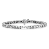 14K White Gold 5.88 Carat Lab Grown Diamond VS SI+ G+ Complete Round Tennis Bracelet view 3