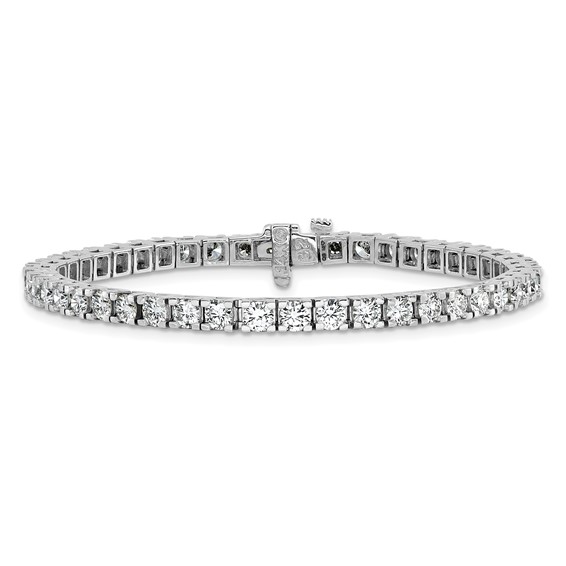 14k White Gold Holds 6.44 carat 46-3.25mm Round Diamond 4-prong 7 inch Tennis Bracelet Mounting
