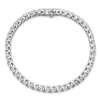 14K White Gold 5.88 Carat Lab Grown Diamond VS SI+ G+ Complete Round Tennis Bracelet view 4