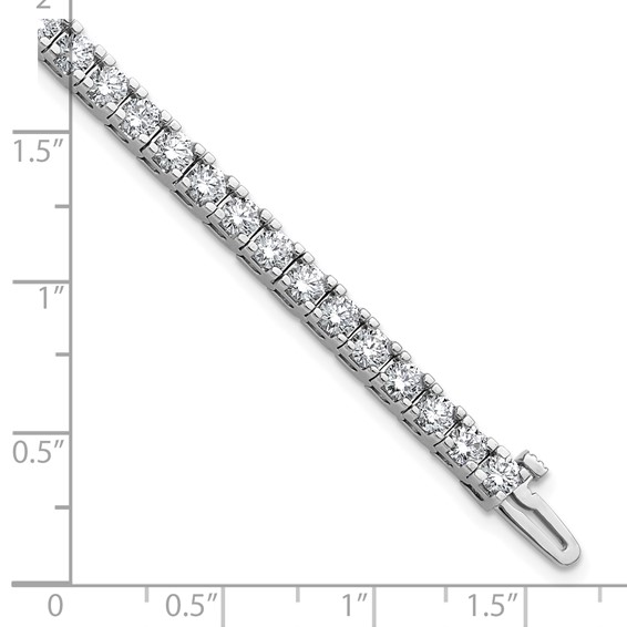 14k White Gold Holds 6.44 carat 46-3.25mm Round Diamond 4-prong 7 inch Tennis Bracelet Mounting