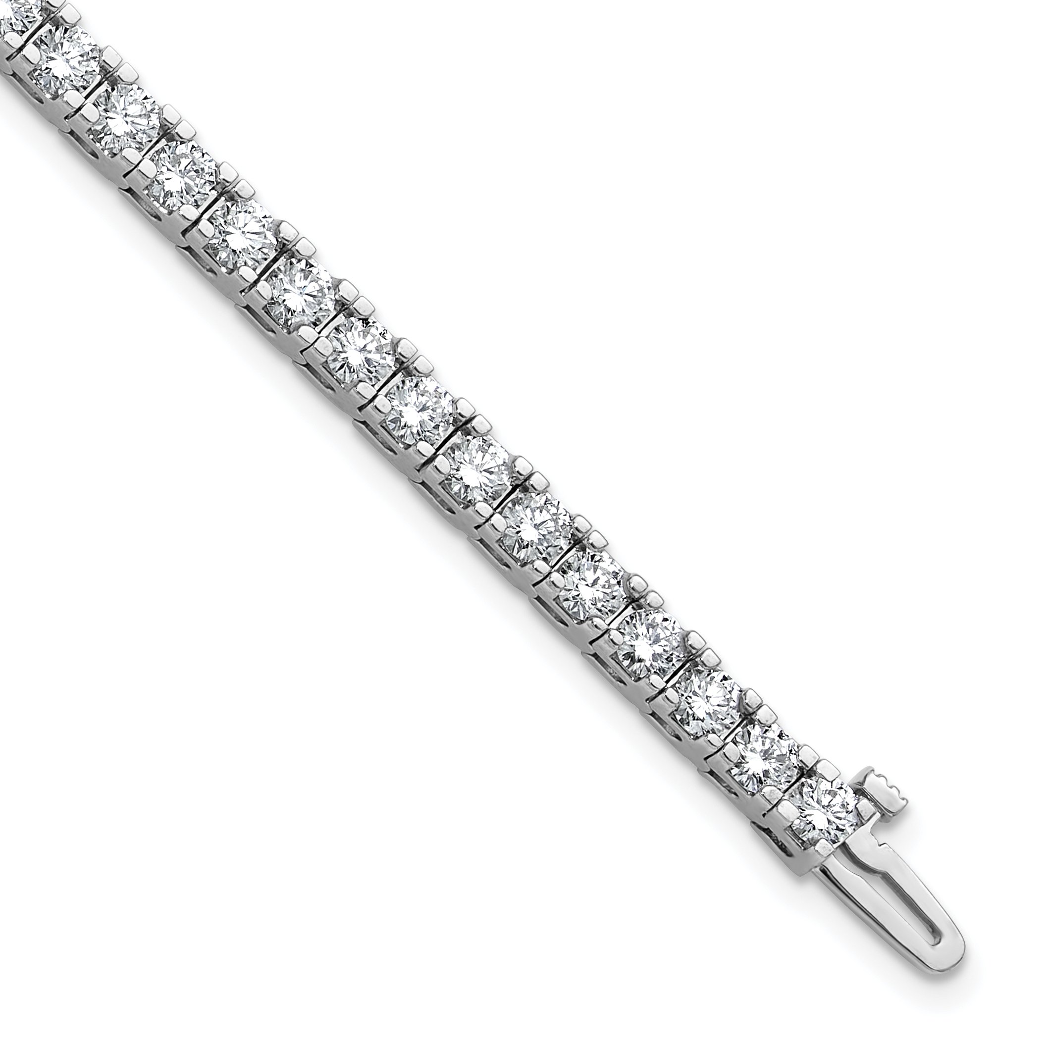 14k White Gold 5 7/8 carat Lab Grown Diamond VS/SI+ G+ Round Tennis Bracelet (X735WLG)