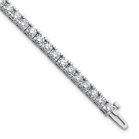 14K White Gold 5.88 Carat Lab Grown Diamond VS SI+ G+ Complete Round Tennis Bracelet view 1