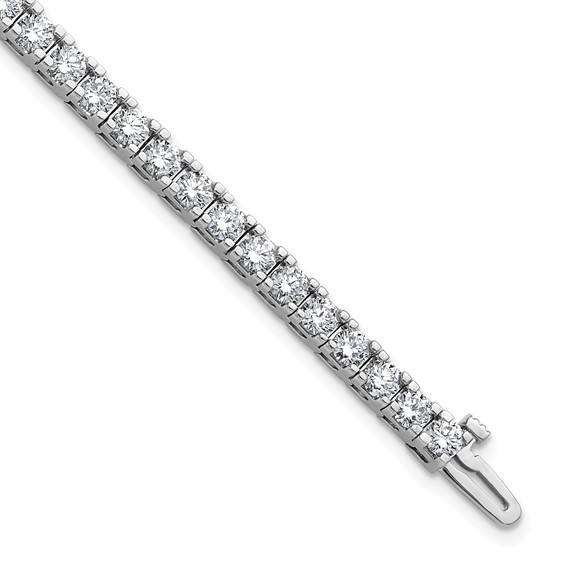 14k White Gold Holds 6.44 carat 46-3.25mm Round Diamond 4-prong 7 inch Tennis Bracelet Mounting