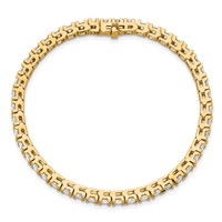 14K Yellow Gold Complete 6.44 Carat Round VS Diamond 4-prong Tennis Bracelet, 7" view 4