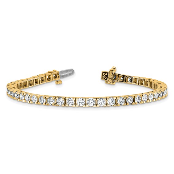 14k Holds 6.44 carat 46-3.25mm Round Diamond 4-prong 7 inch Tennis Bracelet Mounting
