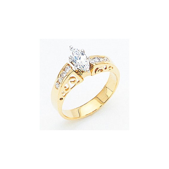 14k AAA Diamond Engagement Ring Mounting