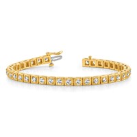 14K Yellow Gold Complete 1.75 Carat Round VS Diamond 4-prong Tennis Bracelet, 7" view 5