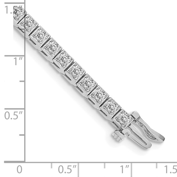 14k White Gold Holds 1.75 carat 44-2.2mm Round Diamond 4-prong 7 inch Tennis Bracelet Mounting
