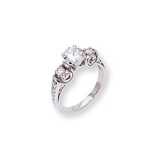 14k White Gold AA Diamond engagement ring