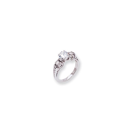 14k White Gold AA Diamond engagement ring