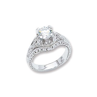 14k White Gold A Diamond engagement ring
