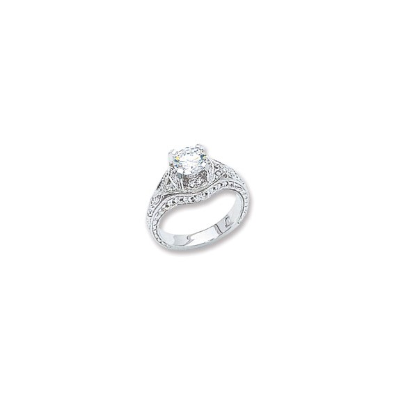 14k White Gold A Diamond engagement ring