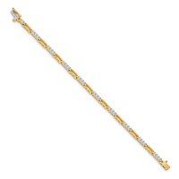 14K Yellow Gold Complete 1.5 Carat Round AA Diamond Paperclip Link Tennis Bracelet, 7" view 2