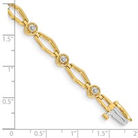 14K Complete 3 4 Carat Round VS Diamond Fancy Link 7 Inch Bracelet view 4