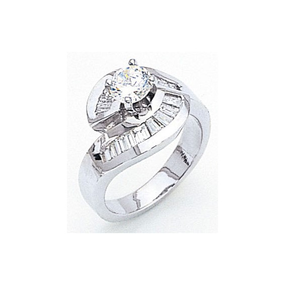 14k White Gold AA Diamond Engagement Ring