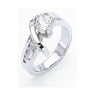 14k White Gold A Diamond engagement ring