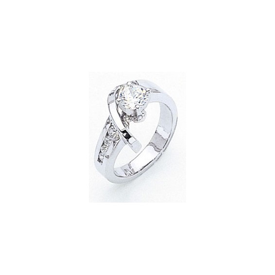 14k White Gold A Diamond engagement ring