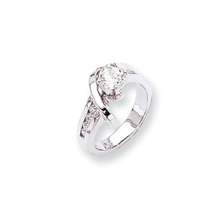 14k White Gold AAA Diamond engagement ring