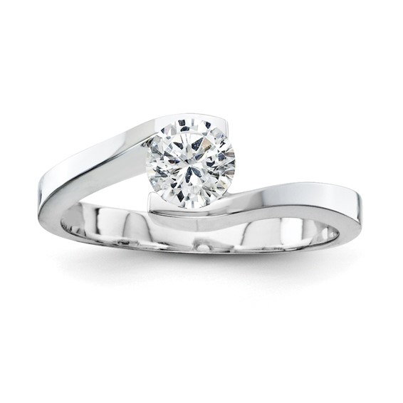 14k White Gold A Diamond solitaire ring