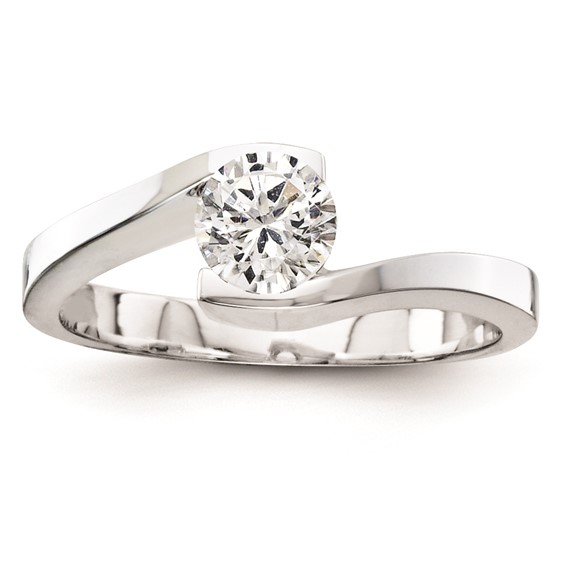 14k White Gold A Diamond solitaire ring