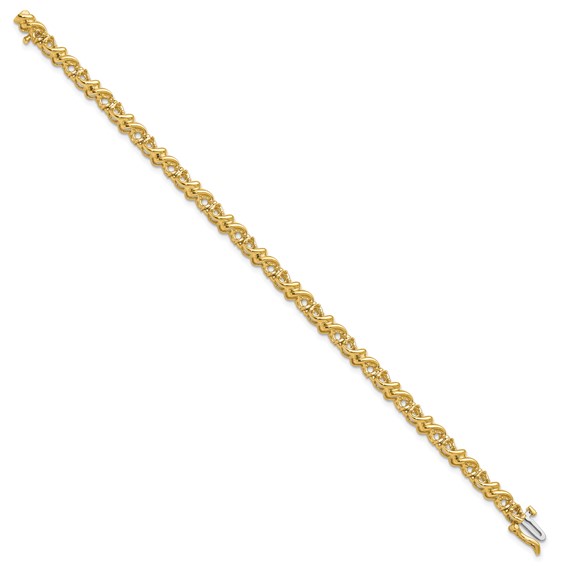 14k Holds 1.17 carat 30-2.1mm Round Diamond Fancy Swirl 7 inch Tennis Bracelet Mounting