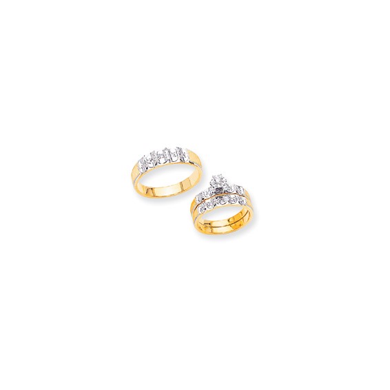 14k AA Quality Trio Engagement Ring
