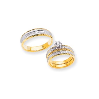 14k AA Quality Trio Engagement Ring