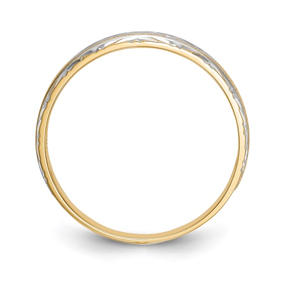 14k and Rhodium AA Quality 1/20 carat Diamond Trio Mens Complete Wedding Band