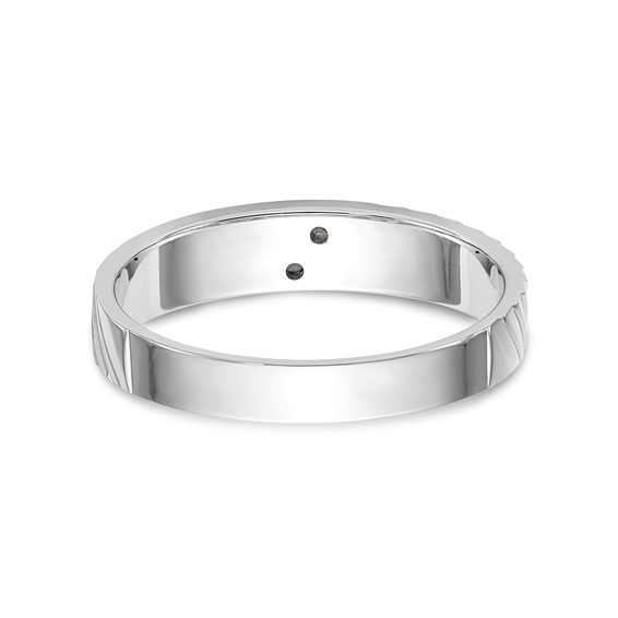 14k White Gold AA Quality Trio Ladies Wedding Band