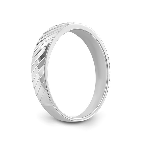 14k White Gold AA Quality Trio Ladies Wedding Band