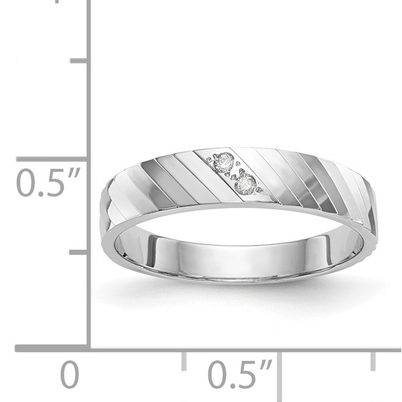 14k White Gold AA Quality Trio Ladies Wedding Band