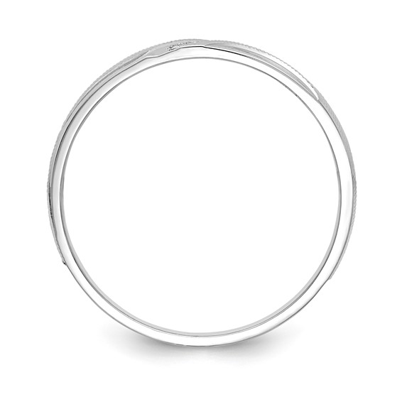 14k White Gold AA Quality 1/20 carat Diamond Trio Mens Complete Wedding Band