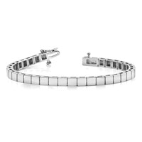 14K White Gold Holds 33 Stones Up to 4mm Square Add-a-Diamond Bracelet, 7" view 3