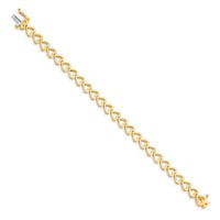 14K Yellow Gold Holds 25 Stones Up to 2.75mm Heart-Shaped Add-a-Diamond Bracelet, 7" view 2