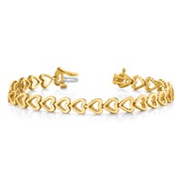 14K Yellow Gold Holds 25 Stones Up to 2.75mm Heart-Shaped Add-a-Diamond Bracelet, 7" view 5