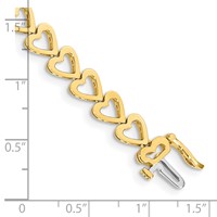 14K Yellow Gold Holds 25 Stones Up to 2.75mm Heart-Shaped Add-a-Diamond Bracelet, 7" view 4